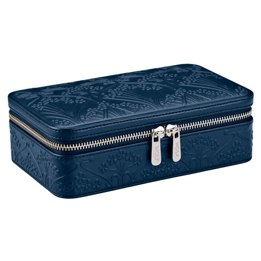 WOLF X LIBERTY All Over Ianthe Medium Jewellery Zip Case - Navy