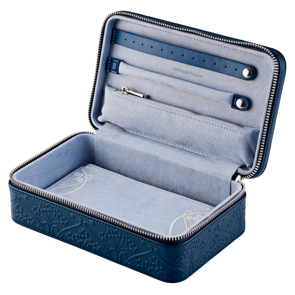 WOLF X LIBERTY All Over Ianthe Medium Jewellery Zip Case - Navy