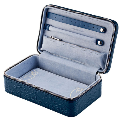 WOLF X LIBERTY All Over Ianthe Medium Jewellery Zip Case - Navy