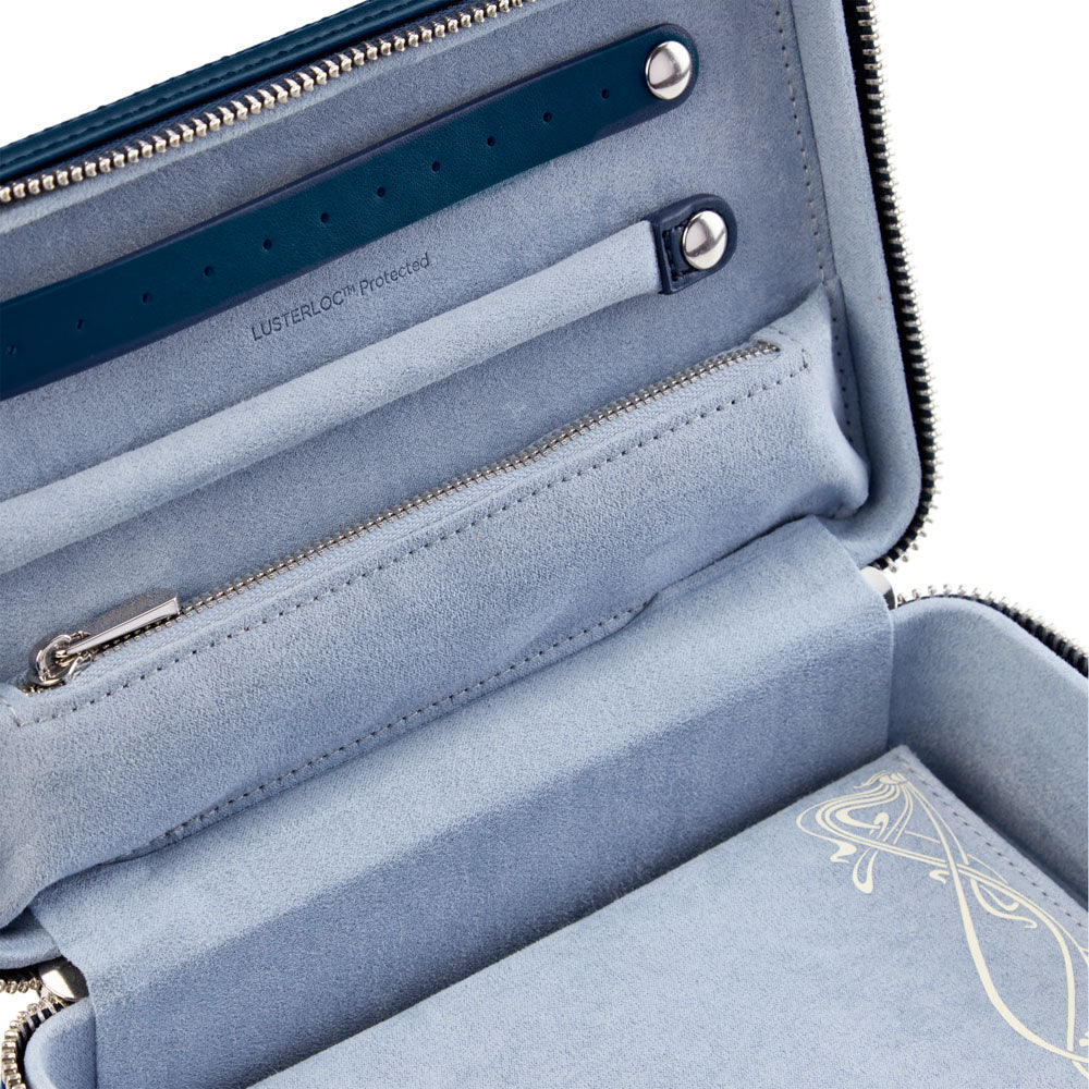 WOLF X LIBERTY All Over Ianthe Medium Jewellery Zip Case - Navy