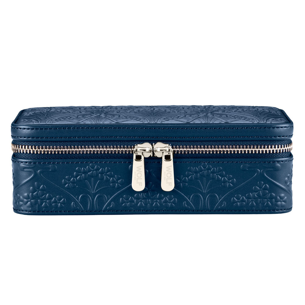WOLF X LIBERTY All Over Ianthe Medium Jewellery Zip Case - Navy