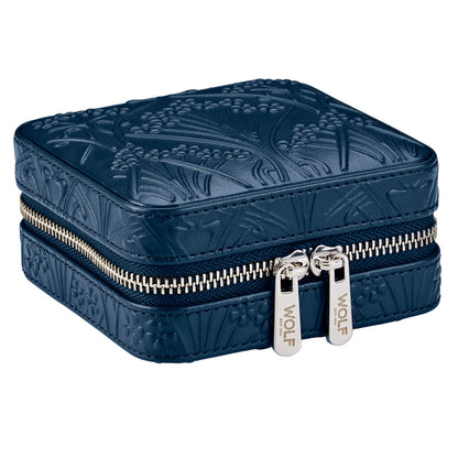 WOLF X LIBERTY All Over Ianthe Small Travel Jewellery Zip Case - Navy