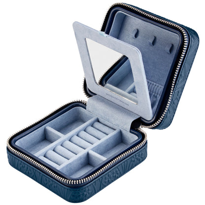 WOLF X LIBERTY All Over Ianthe Small Travel Jewellery Zip Case - Navy