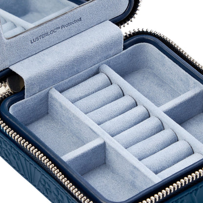 WOLF X LIBERTY All Over Ianthe Small Travel Jewellery Zip Case - Navy