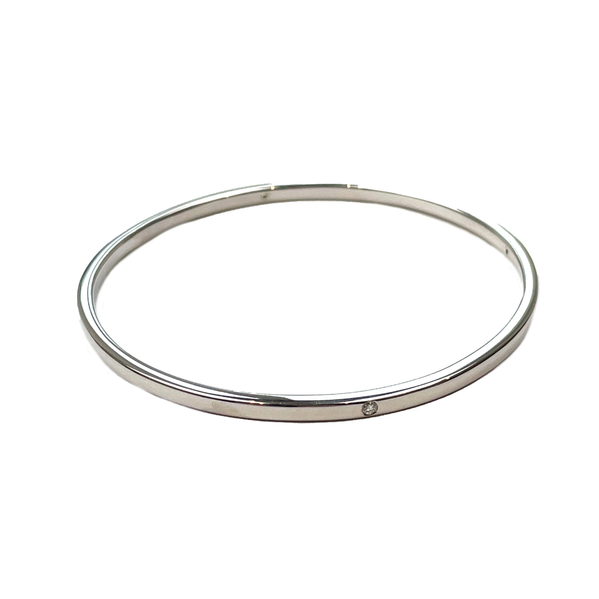 9ct White Gold Diamond Bangle