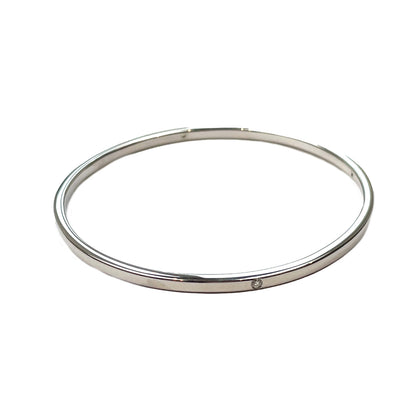 9ct White Gold Diamond Bangle