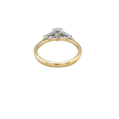 18ct Yellow Gold Oval & Pear Diamond Trilogy Ring (M1/2)