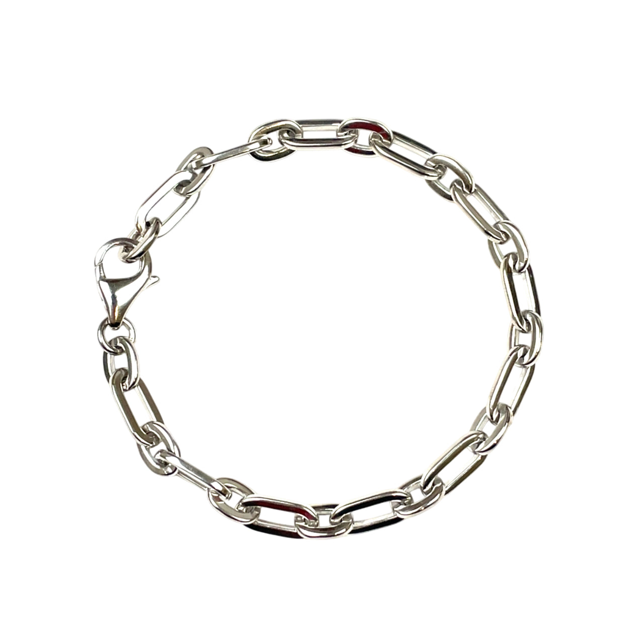 9ct White Gold Paperclip Bracelet (7")
