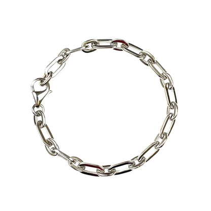 9ct White Gold Paperclip Bracelet (7")