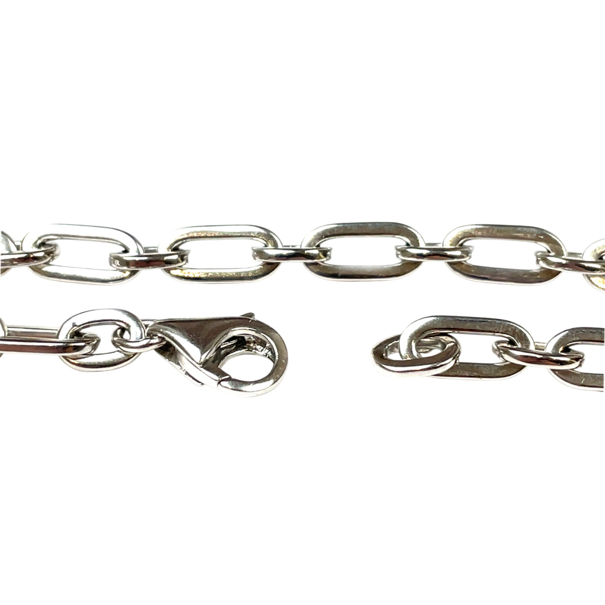 9ct White Gold Paperclip Bracelet (7")
