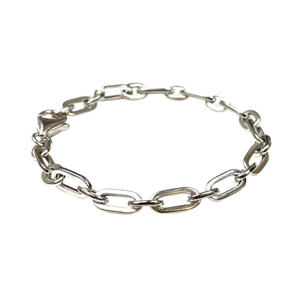 9ct White Gold Paperclip Bracelet (7")