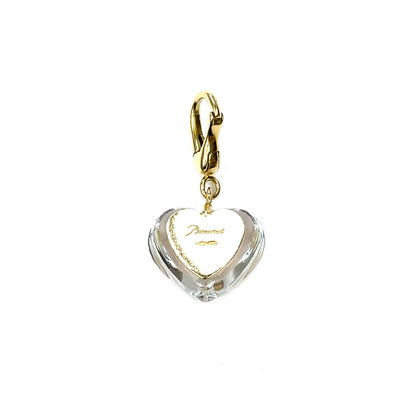 18ct Gold & Rock Baccarat Crystal Heart Pendant