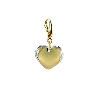18ct Gold & Rock Baccarat Crystal Heart Pendant