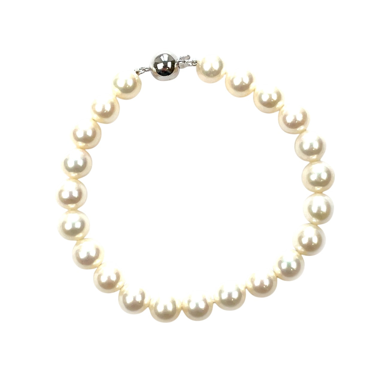 9ct White gold Freshwater Pearl Bracelet (7.5")