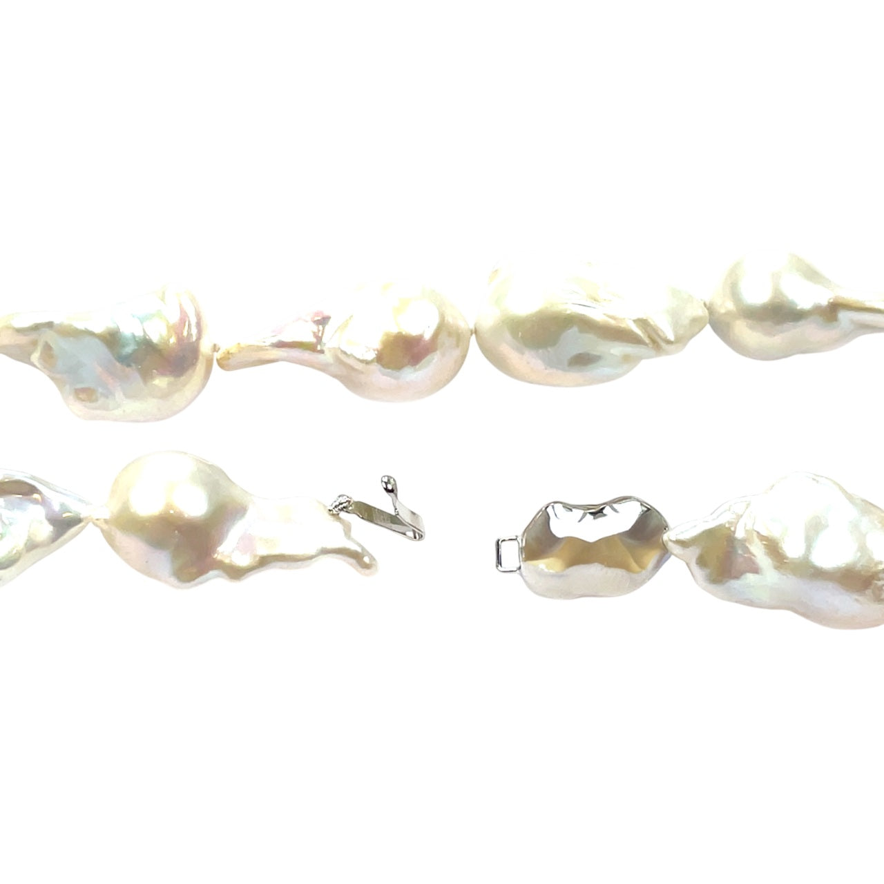 Silver Freshwater Baroque Pearl Necklace (16")