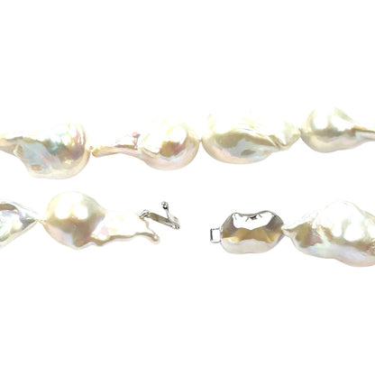 Silver Freshwater Baroque Pearl Necklace (16")