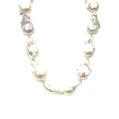 Silver Freshwater Baroque Pearl Necklace (16")