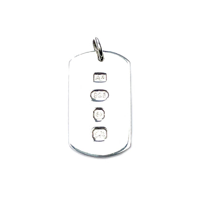 Silver Hallmarked Dog Tag Pendant