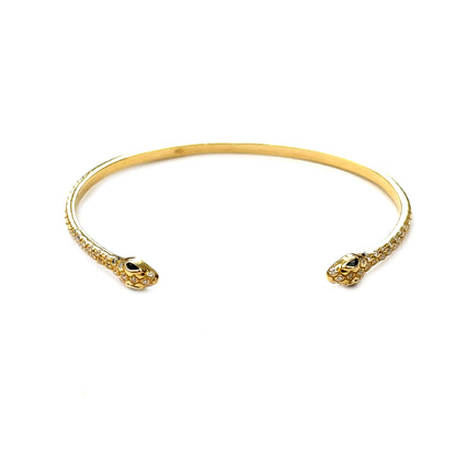18ct Yellow Gold Snake Head Bangle