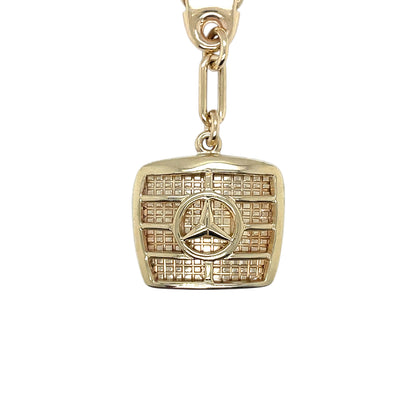 9ct Yellow Gold Mercedes Key Ring