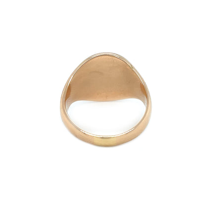 18ct Yellow Gold Crest-Engraved Signet Ring (Q)