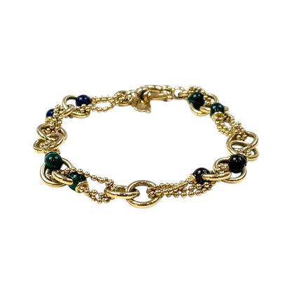 18ct Yellow Gold & Enamel Bracelet (9")
