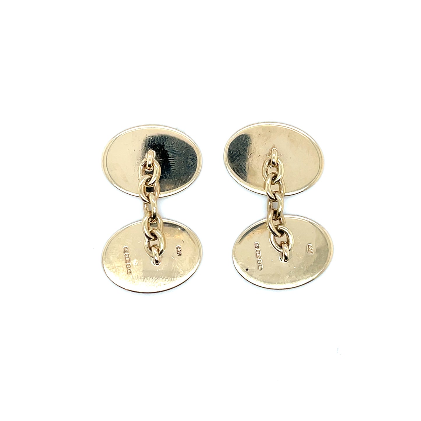 9ct Yellow Gold Oval Cufflinks