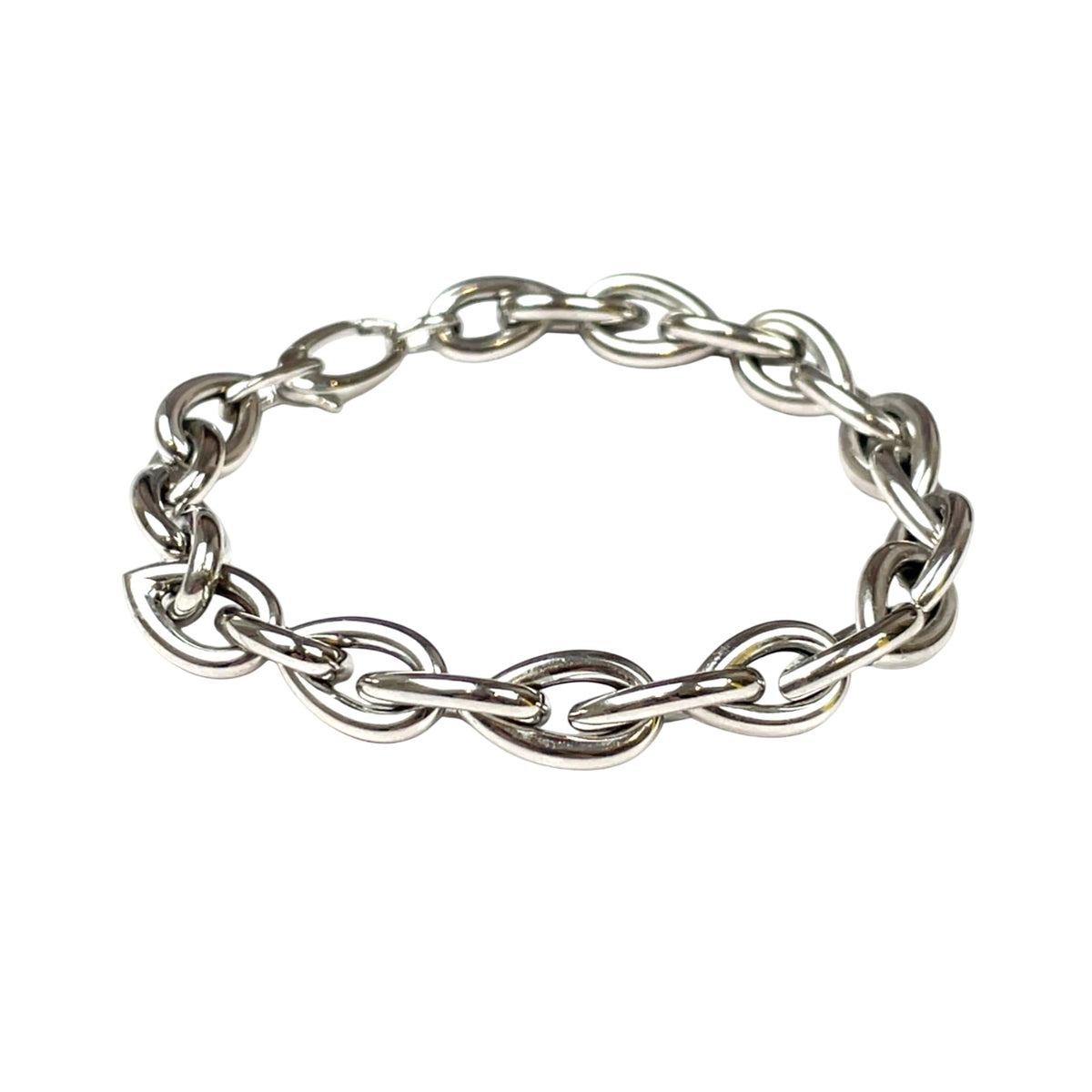 9ct White Gold Link Bracelet (7")