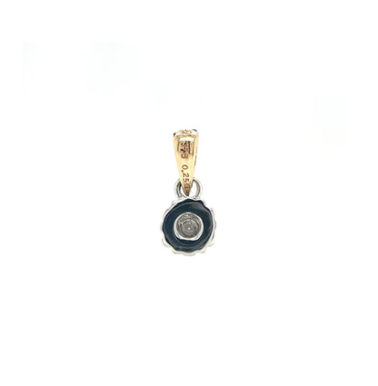 9ct Yellow Gold Diamond Cluster Pendant