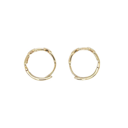 9ct Yellow Gold Square & Bar Hinged Huggy Hoop Earring (15mm)