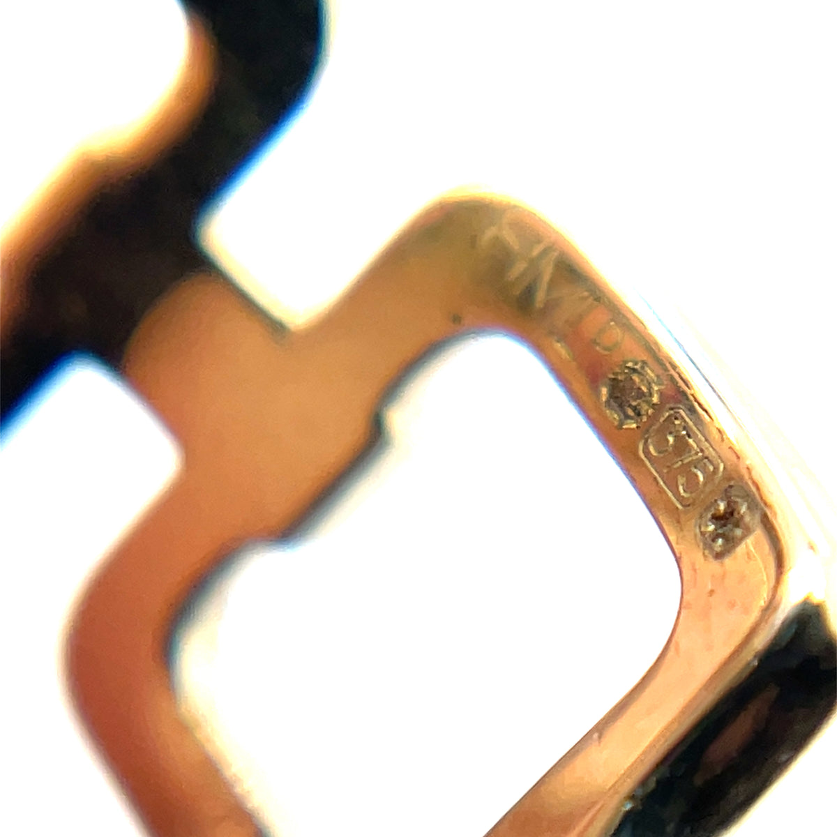 9ct Yellow Gold Square & Bar Hinged Huggy Hoop Earring (15mm)