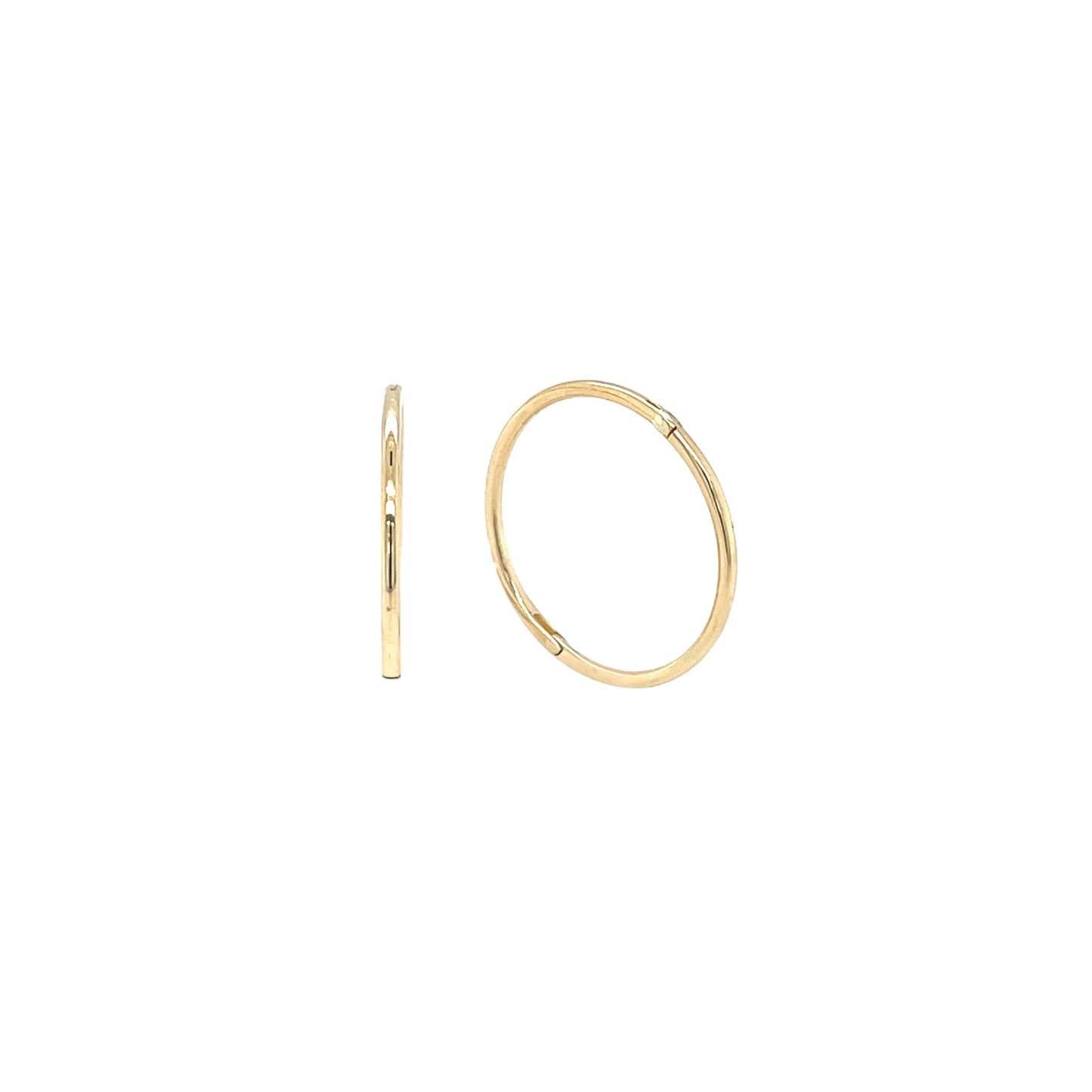 Pair of 9ct Yellow Gold Hinged Sleeper Hoop Earrings (18mm)