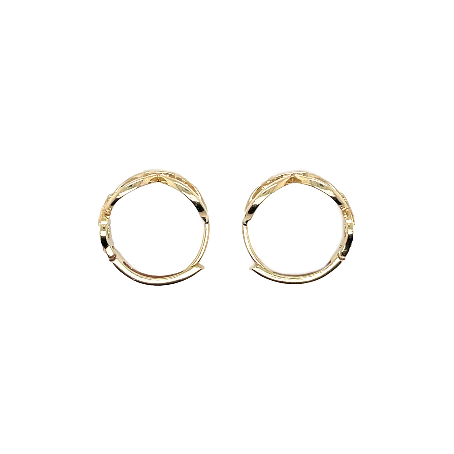 9ct Yellow Gold Oval & Bar Hinged Hoop Earrings (16mm)