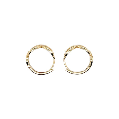 9ct Yellow Gold Oval & Bar Hinged Hoop Earrings (16mm)