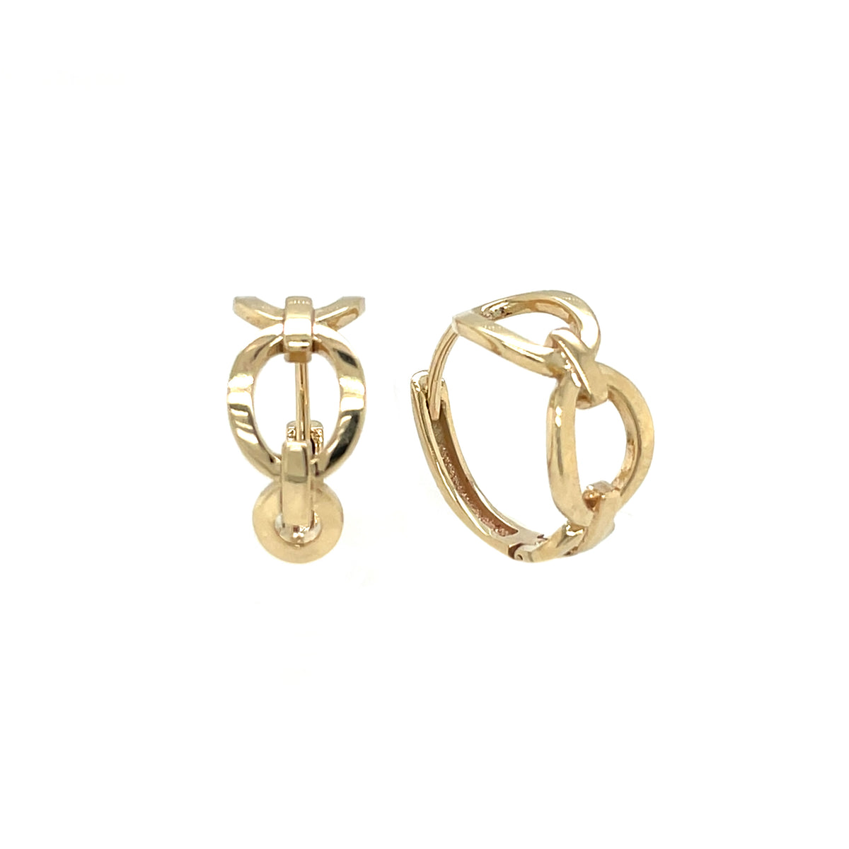 9ct Yellow Gold Oval & Bar Hinged Hoop Earrings (16mm)