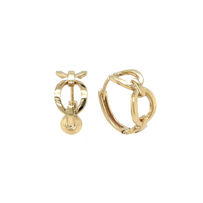 9ct Yellow Gold Oval & Bar Hinged Hoop Earrings (16mm)