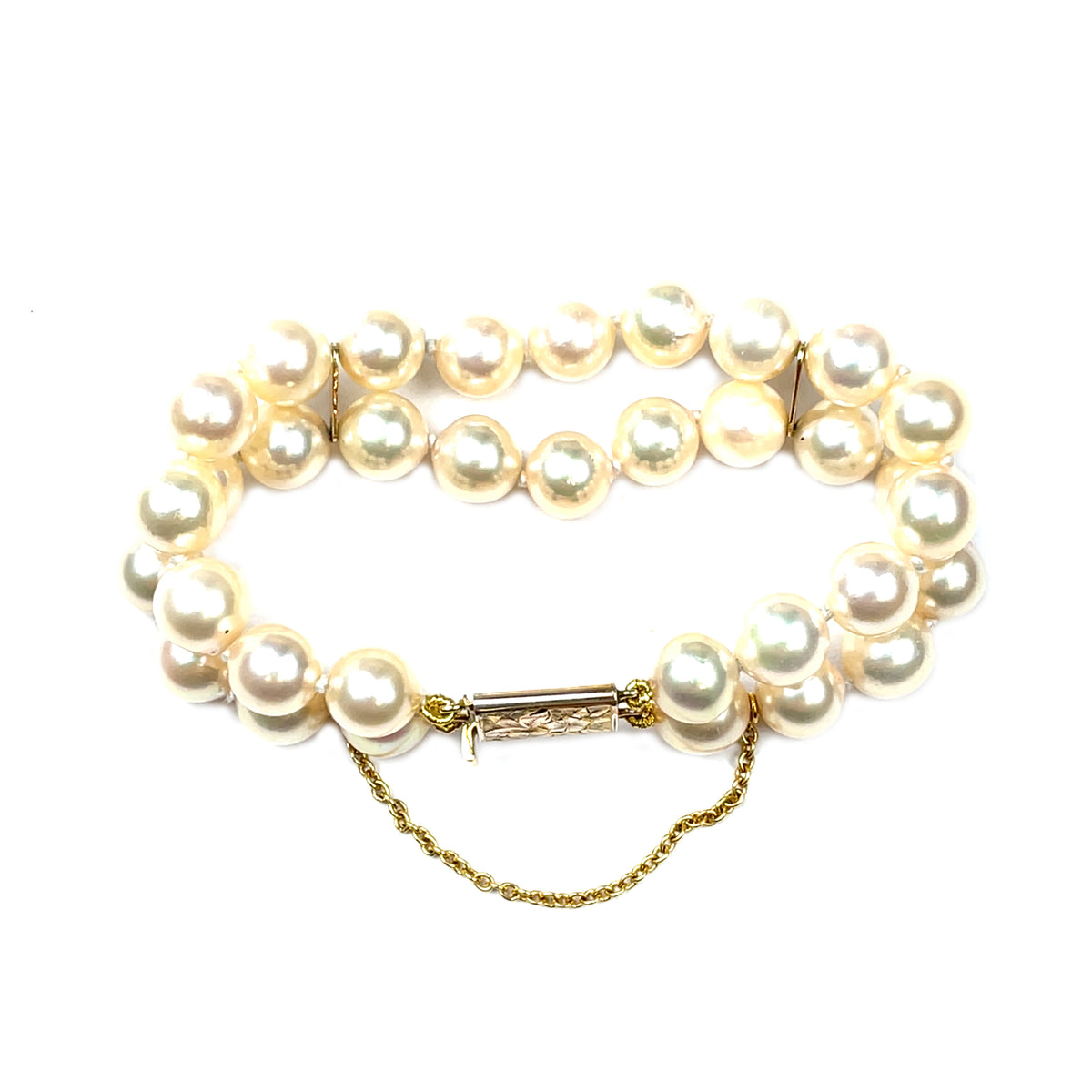 9ct Two-Row Pearl Bracelet (6.5")