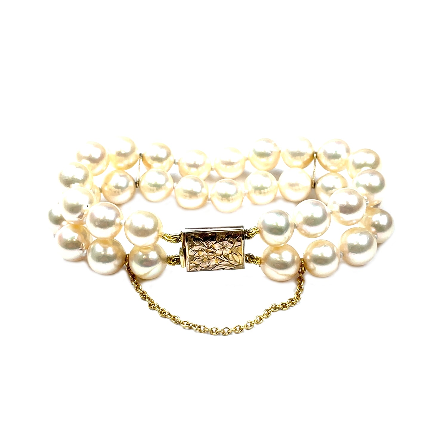 9ct Two-Row Pearl Bracelet (6.5")