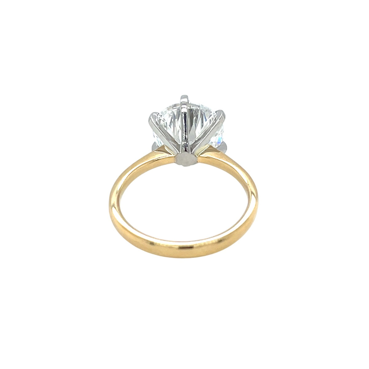 18ct Yellow Gold & Platinum Lab-Grown Diamond Solitaire Ring (M1/2)