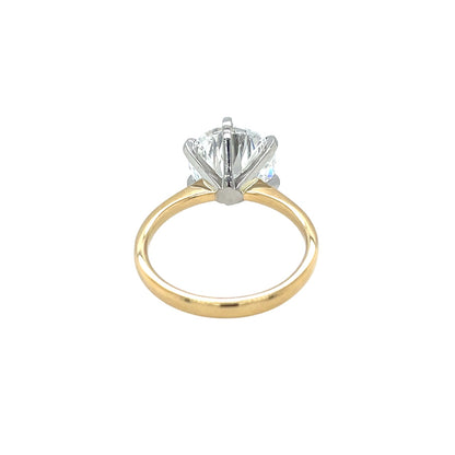 18ct Yellow Gold & Platinum Lab-Grown Diamond Solitaire Ring (M1/2)