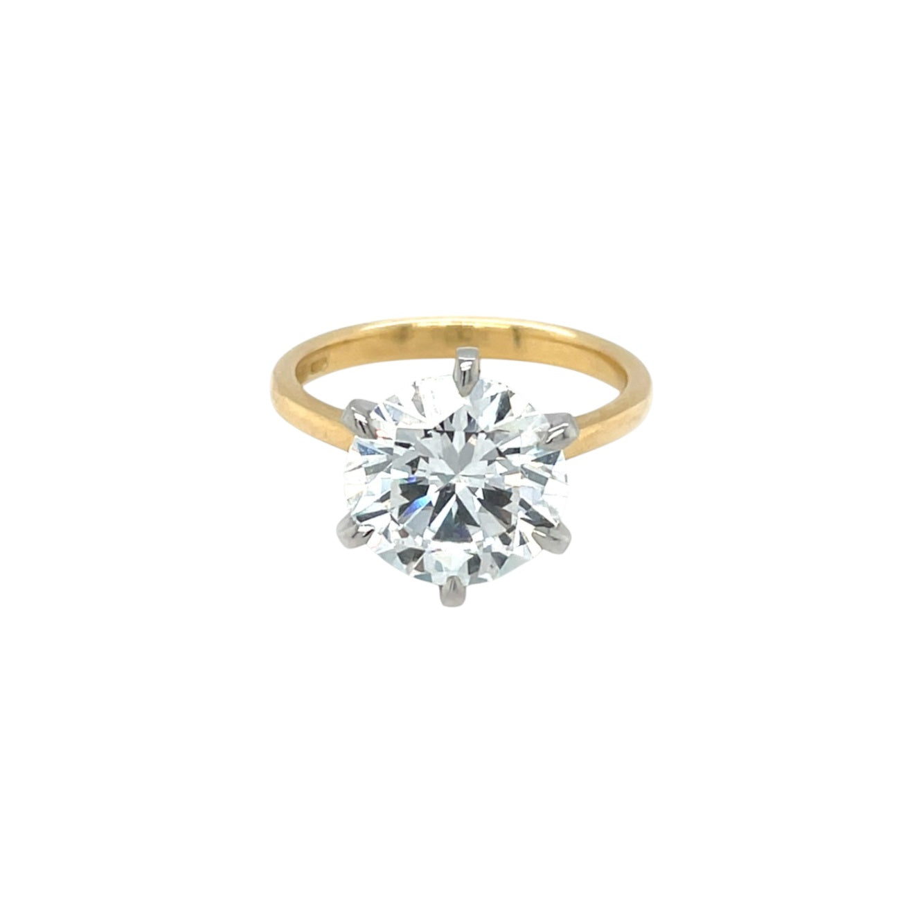 18ct Yellow Gold & Platinum Lab-Grown Diamond Solitaire Ring (M1/2)