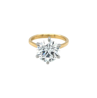 18ct Yellow Gold & Platinum Lab-Grown Diamond Solitaire Ring (M1/2)