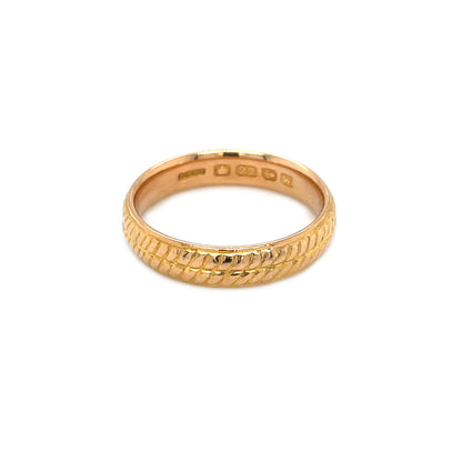 22ct Yellow Gold Double Rope Ring (S)