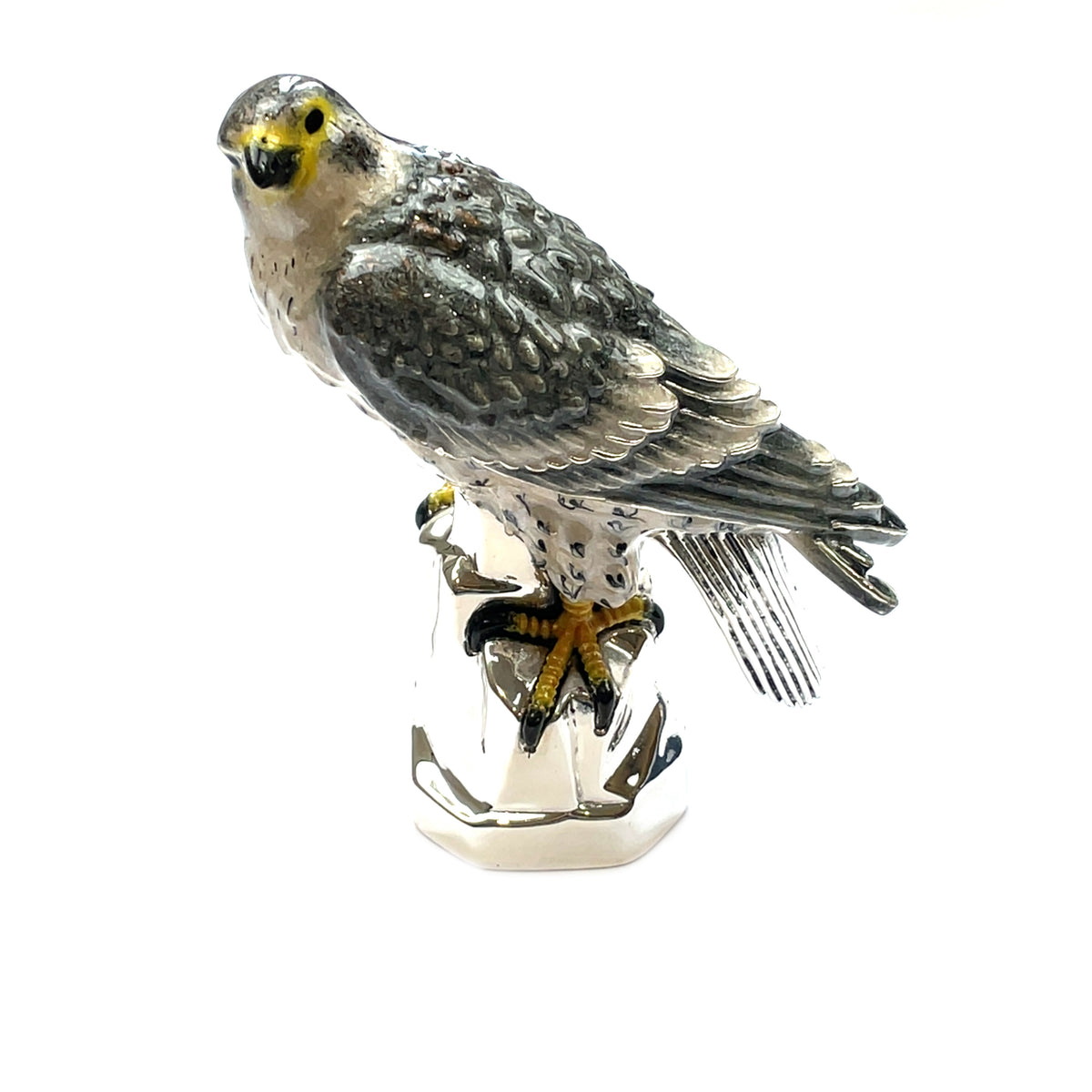 Saturno Silver & Enamel Large Peregrine Falcon