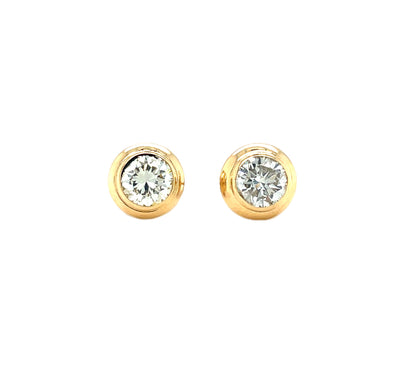 18ct Yellow Gold Diamond Stud Earrings