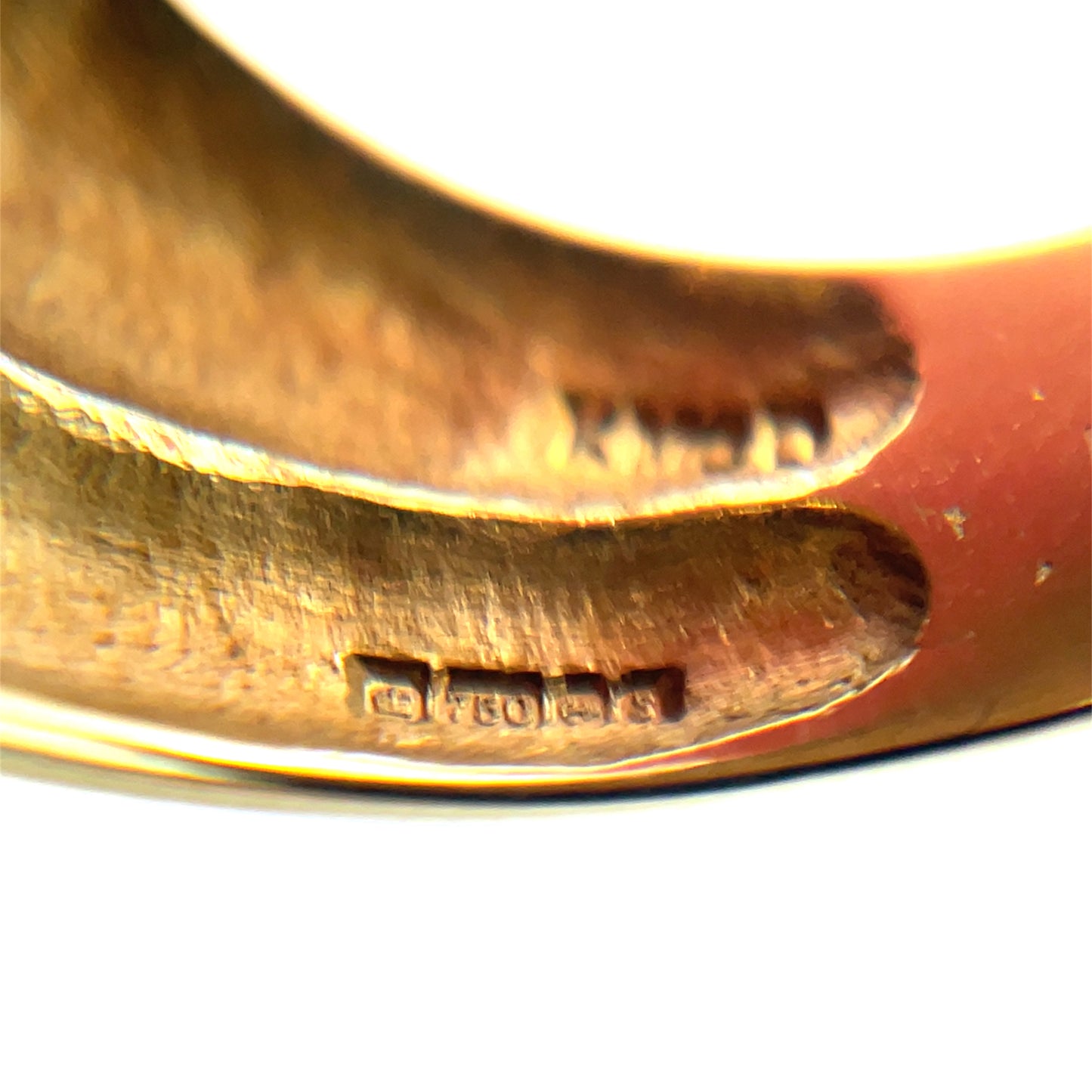 18ct Yellow Gold Blue & Orange Sapphire Ring (Size I)