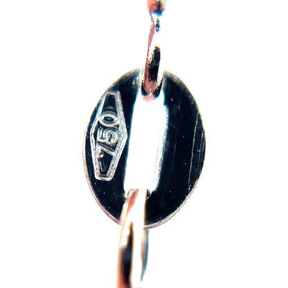 18ct White Gold Sapphire & Diamond Drop Pendant & Chain (18")