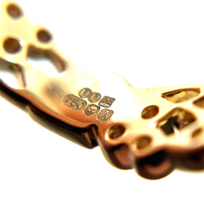 18ct Yellow Gold Diamond Cherry Blossom Ring (L)