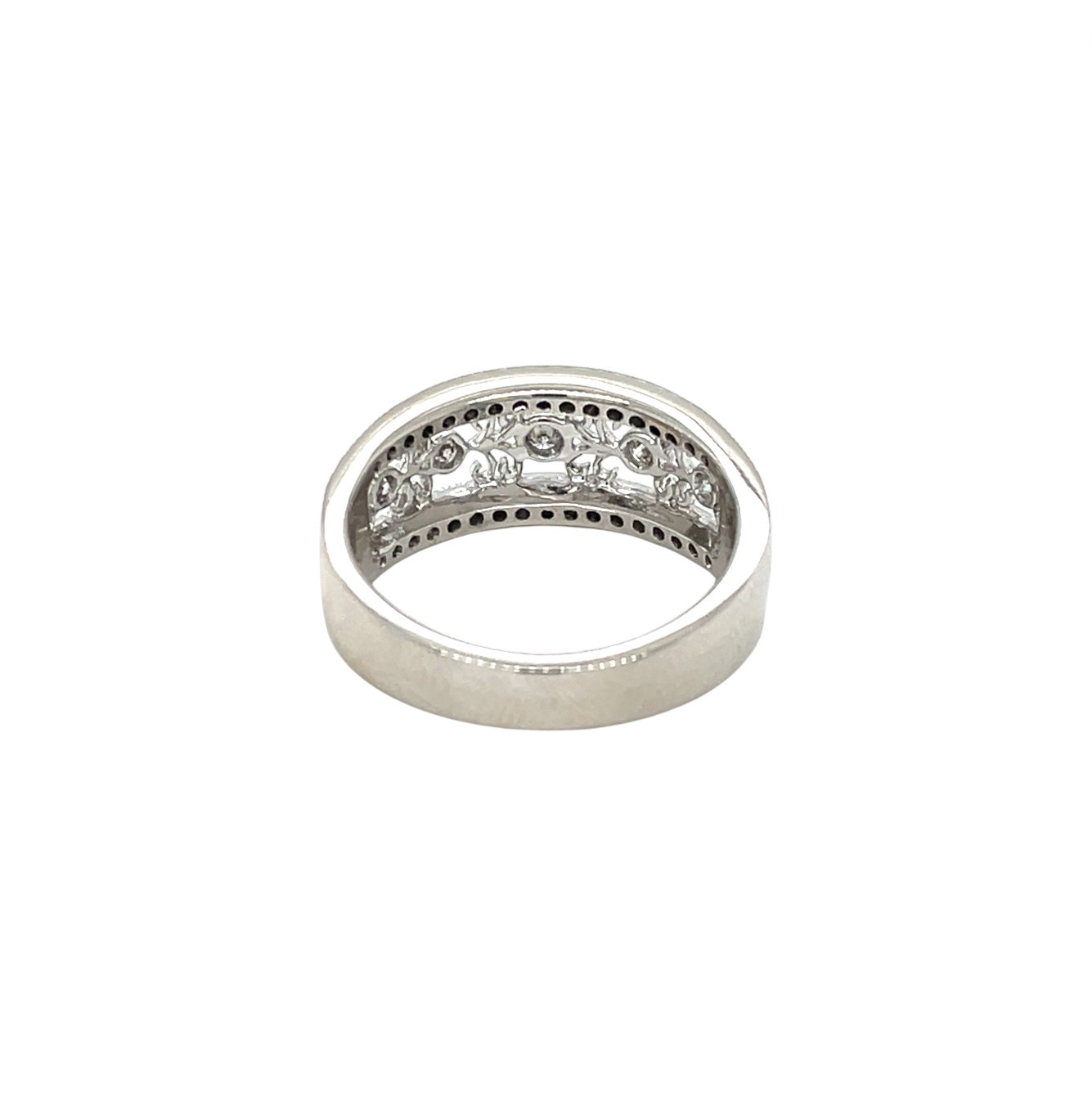 18ct White Gold Fancy Diamond Set Ring (L1/2)