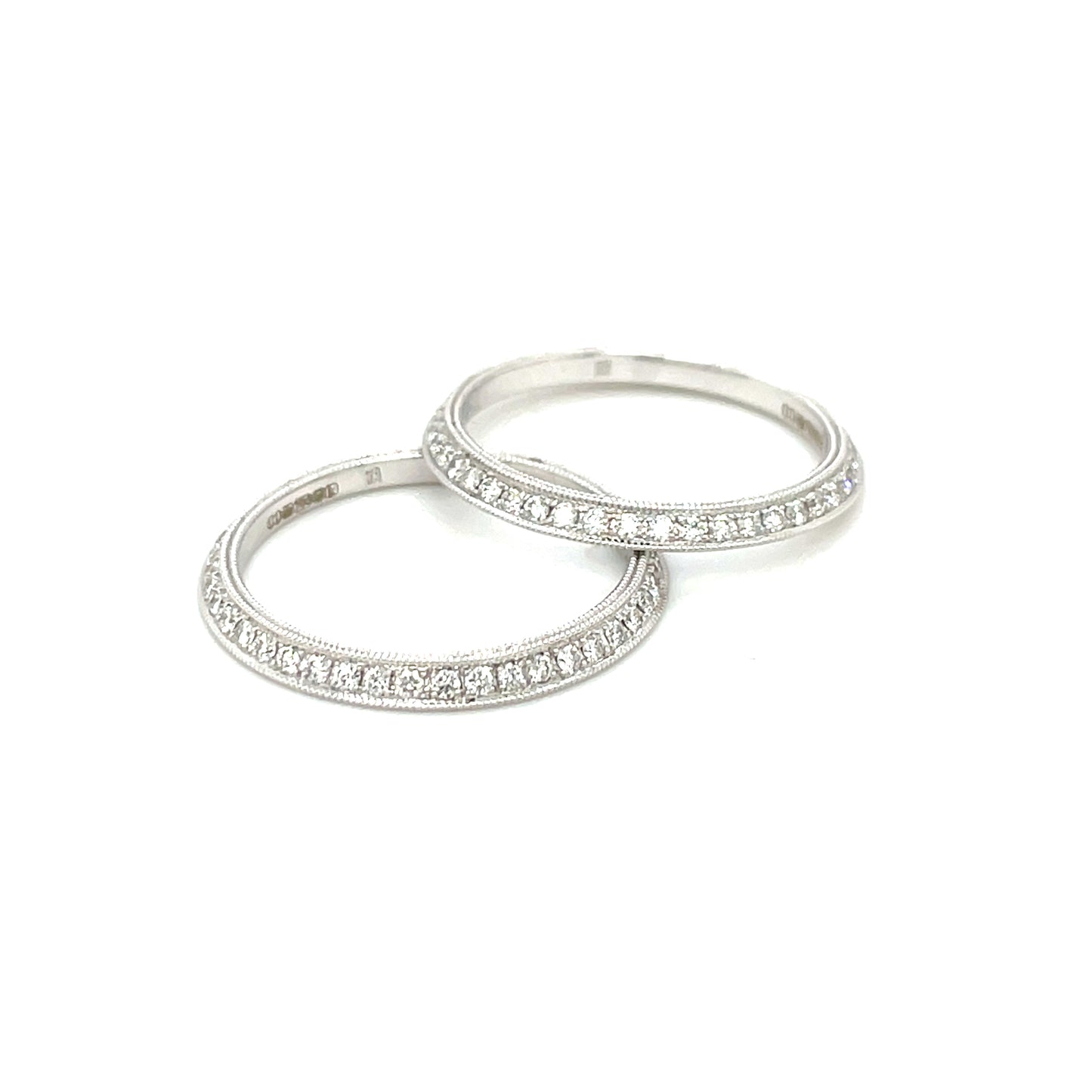 Pair of 18ct White Gold Diamond Ring Enhancers (N)